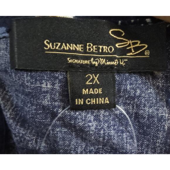 Suzanne Betro NWT Artsy Boho Midi Dress Size 2X Plus Multicolor Abstract Pockets - Picture 5 of 7